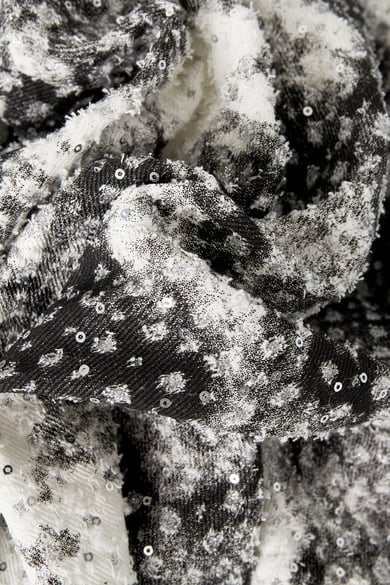 Manchas de abrigo con purpurina - blanco y negro - S h5 Imagen6